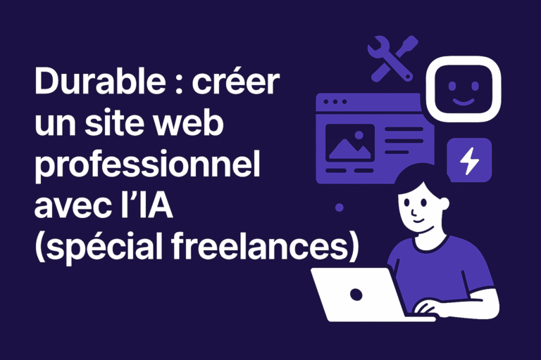 Durable : créer un site web professionnel avec l’IA (spécial freelances)